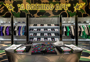 The vibrant world of BAPE retail and rare collection pieces, AI generated