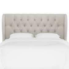 Extend elegance to the bedroom with this adena grey velvet bed. King Tufted Upholstered Wingback Headboard Velvet Light Gray Threshold Target
