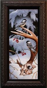 Chickadees With Skull By Jerry Gadamus Thunder Mountain Press Art Art Website Wildlife Artists