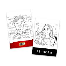 Draw Me Bot 真實作品範例：LEGO 及 SEPHORA 主題人像線稿