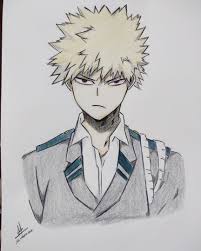 Katsuki Bakugo Color Pencil Art Art Anime Drawings
