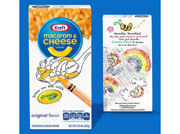Sprinkle the chips, bacon and parmesan on top and bake for 35 minutes. Kraft Crayola Turn Macaroni Cheese Boxes Into Art Drug Store News