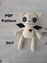 3in1 Doll Sewing Pattern Cat Bunny Bear Stuffed Animal Creepy Etsy Doll Sewing Patterns Creepy Stuffed Animals Bunny And Bear