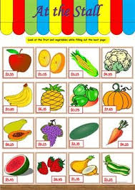 At The Stall Vocabulary Conversation Fruit Vegetables Number Esl Worksheets How To Memorize Things Worksheets Teaching Jobs