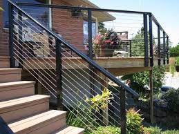 Replaced a wood deck railing with a stainless steel cable railing. Black Aluminum Cable Railing Seattle Wa