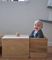 Costway 5pcs dining set solid wood compact kitchen table & 4 chairs modern. Cube Chair Set 1 Large 1 Small Montessori Table And Chair Etsy