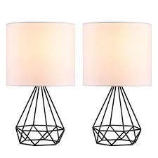 Co Z Modern Table Lamps For Living Room Bedroom Set Of 2 Black Metal Desk Lamp With Hollowed Out Base And In 2020 Lamps Living Room Metal Desk Lamps Modern Table Lamp