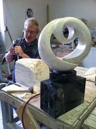 Allen Dwight works daily as our resident sculptor.