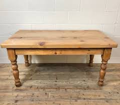 What can go on a coffee table? Rustic Pine Farmhouse Kitchen Table With Thick Chunky Top M 683 La193187 Loveantiques Com