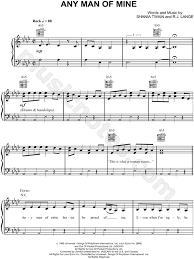 Check spelling or type a new query. Shania Twain Any Man Of Mine Sheet Music In Ab Major Transposable Download Print Sku Mn0042638