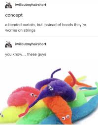 Worm on a string meme. Request For A Curtain Made Of Worms Spirals Out Of Control Worms Memes Funny