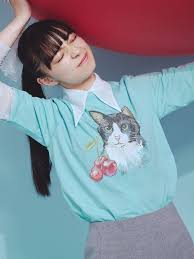 上國料萌衣コラボ】キャットチェリーTシャツ（カットソーTシャツ）｜FURFUR（ファーファー）｜ファッション通販｜ウサギオンライン公式通販サイト