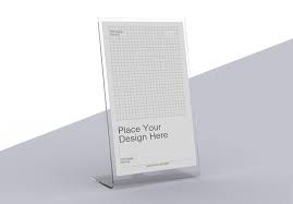 Download Acrylic Table Tent With Card Holder Mockup Stock Template Adobe Stock