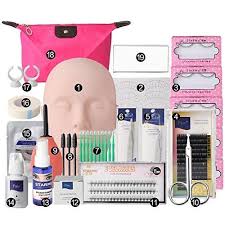 The best lash glue and express shipping! 19pcs Eyelash Extension Kits Professional Mannequin Head Training Eyelashes Extensions Practice Cosmetology Esthetician Supplies With Eye Lashes Glue Tweezers Tools Sets For Makeup Practice Eye Lashes Graft Buy Online In China At China Desertcart Com