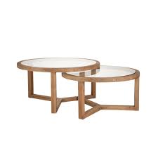 Table basse ou table d'appoint ronde apportera une touche design dans votre pièce à vivre. Set De 2 Tables Rondes En Bois Et Verre Maison Et Styles