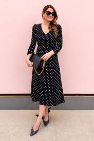 Styling A Long Sleeve Polka Dot Midi Dress Style Charade Midi Dress Outfit Dot Dress Outfit Midi Dress Casual