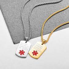 Emergency Medical Alert Id Dog Tag Medical Alert Engraved Dog Tags Personalized Gift Store