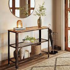 Find images of sofa table. Amazon Com Rolanstar Console Table With Shelves 40 Rustic Entryway Table Wood Sofa Table With Retro Metal Frame For Entryway Living Room Hallway Sofa Rustic Brown Kitchen Dining