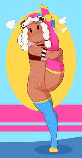 cartoon network channel-tan dabble dark-skinned female dark skin  exposed pussy female flexible leg up thick thighs white hair 