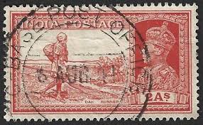 India KGVI 1937 2a Dak Runner canc. C ...