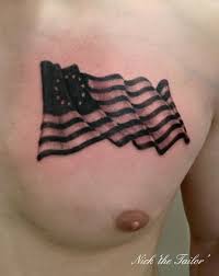 Black American Flag Tattoo Chest Black Ink American Flag Tattoo On Man Chest American Flag Tattoo Flag Tattoo Tattoos For Guys