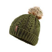 Superdry North Cable Bobble Hat 18 Liked On Polyvore Featuring Accessories Hats Green Cable Knit Hat Log Bobble Hats Knitting Accessories Knitted Hats