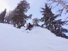 The trick is to put on your downhill ski first. Carly Margulies First Time Skiing Powder In Two Years It Was Glorious Facebook
