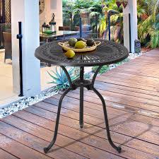 Check spelling or type a new query. Alcott Hill All Weather Patio Bistro Table Outdoor Round Dining Table With Umbrella Hole Cast Aluminum Market Umbrella Table 23 6 Diameter Wayfair