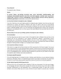 The candidate must focus on the latest cv format because the cv is the first impression if you have a weakness in. Can You Find A Perfect Cv Sample For Jobs In Pakistan By Cvwriterspakistan Issuu