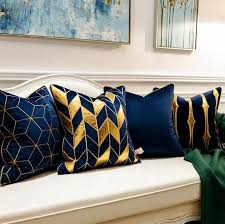 Pillow Case Cover Home Decor Cushion Cover Living Room Cushions Blue Living Room Blue And Gold Bedroom