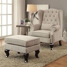 Willow Chair Cm Ac6271bg Ch Furniture Of America Chairs In 2020 Chair And Ottoman Set Chair And Ottoman Fabric Accent Chair
