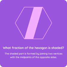 Since 3 rhombuses make a hexagon, 1 rhombus represents and 2 rhombuses represent. What Fraction Of The Hexagon Is Shaded Mathematics Stack Exchange