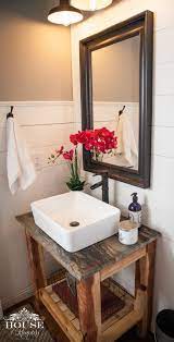 Hi Guys Since I M On A Roll With Posting About All The Projects We Conquered The Last Rustic Bathroom Vanities Farmhouse Bathroom Vanity Shabby Chic Bathroom