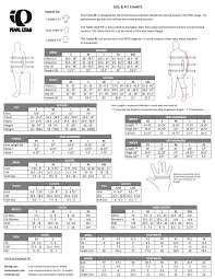 pearl izumi size guide