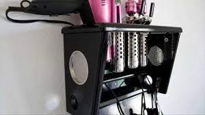 Bathroom wall mounted hair dryer holder hair care & styling tool organizer, farmhouse wooden beauty hair appliance holder for flat iron, curling wand, hair straighteners, brushes 4.2 out of 5 stars 182 Vanity Valet Boutique Wall Mount Hair Tool Storage Holder Blow Dryer Flat Iron Curling Iron Youtube