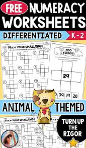 Numeracy Worksheets Differentiated Free Distance Learning Numeracy Elementary Activities First Grade Math