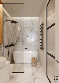 A bathroom wherein everything is optimized to thrive in a wet environment. Amazing Wet Room Ideas Top 12 Small Black And White Marble Wet Room By Zrobym Architects Bathroom Design Layout Bathroom Design Small Bathroom Design Luxury