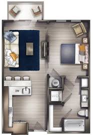 One bedroom with an office or small second befroom, hardwood floors and granite countertops. 15 Listings Floorplans Ideas Small House Plans Apartment Plans House Plans