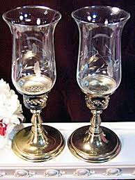 Princess House Figurines Princess House Crystal Heritage Brass Candle Lamps Pair Princess Princess House Princess House Crystal Candle Lamps