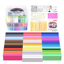 Polymer Clay Shuttle Art 50 Colors 13 Ozblock Soft Oven Bake Modeling Clay Kit 19 Tools And 10 Kinds Of Ac Diy Gifts For Kids Polymer Clay Polymer Clay Flowers