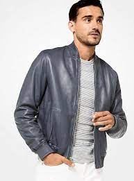 Washed Leather Bomber Jacket Michael Kors Leather Bomber Jacket Leather Bomber Bomber Jacket