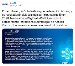 Over the time it has been ranked as high as 348 599 in the world, while most of its traffic comes from brazil, where it reached as high as 6 106 position. Inep Divulga Notas Finais Do Enem Site Tem Instabilidade Poder360