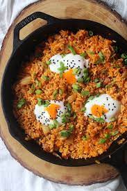 Bacon Kimchi Fried Rice Recipe With Tobiko Recipe Kimchi Fried Rice Fried Rice Recipe Bacon Fries