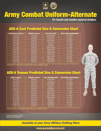 army combat uniform size chart army ocp uniform sizes