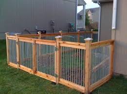 Cedar And Metal Fence Backyard Dog Area Diy Dog Fence Backyard Fences