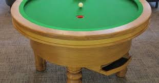 Thanks To The Shape Of That Ellipse Pool Table As Long As The Ball Is Struck With No Adequate Force It Is Impo Pool Table Diy Pool Table Basement Bar Designs
