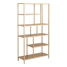 Look through wall shelves made of wood, metal, acrylic, and more. Antique Gold Metal Aaliyah Bookshelf World Market