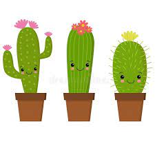 Outline with a pen and erase pencil. Illustration Of Cute Cartoon Cactus With Funny Face In Pot Stock Vector Illustration Of Funny Flower 131832072 Cactus Cartoon Cactus Drawing Cactus