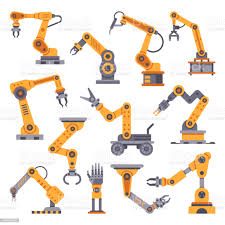 Robot Savas Silahlari Ayarlayin Uretim Otomasyon Teknolojisi Endustriyel Robot Kol Makinesi Fabrika Montaj Robotlar Duz Tasarim Vektor Seti Stok Vektor Sanati Abd Nin Daha Fazla Gorseli Istock