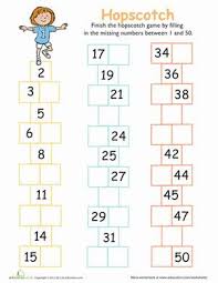 Fill in the missing number 1 50. Hop To The Missing Numbers Worksheet Education Com Kids Math Worksheets Preschool Math Worksheets Kindergarten Math Worksheets